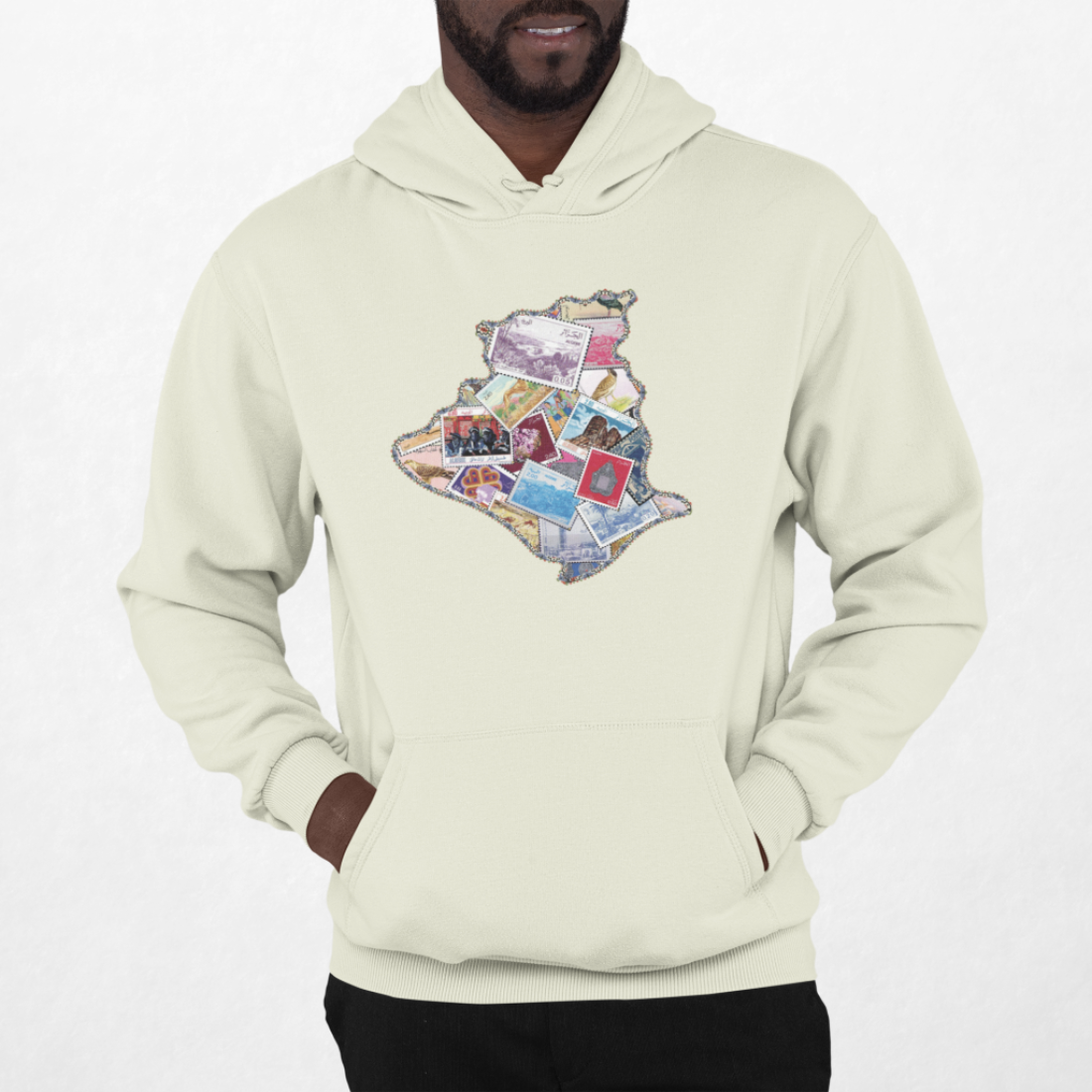 Sweat à Capuche "Carte d'Algérie - Timbres et Souvenirs"