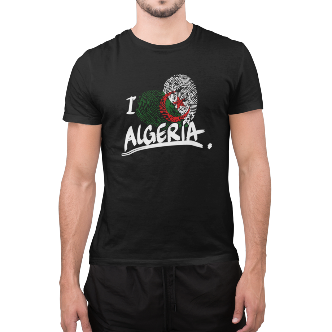 T-shirt I LOVE ALGERIA - Noir